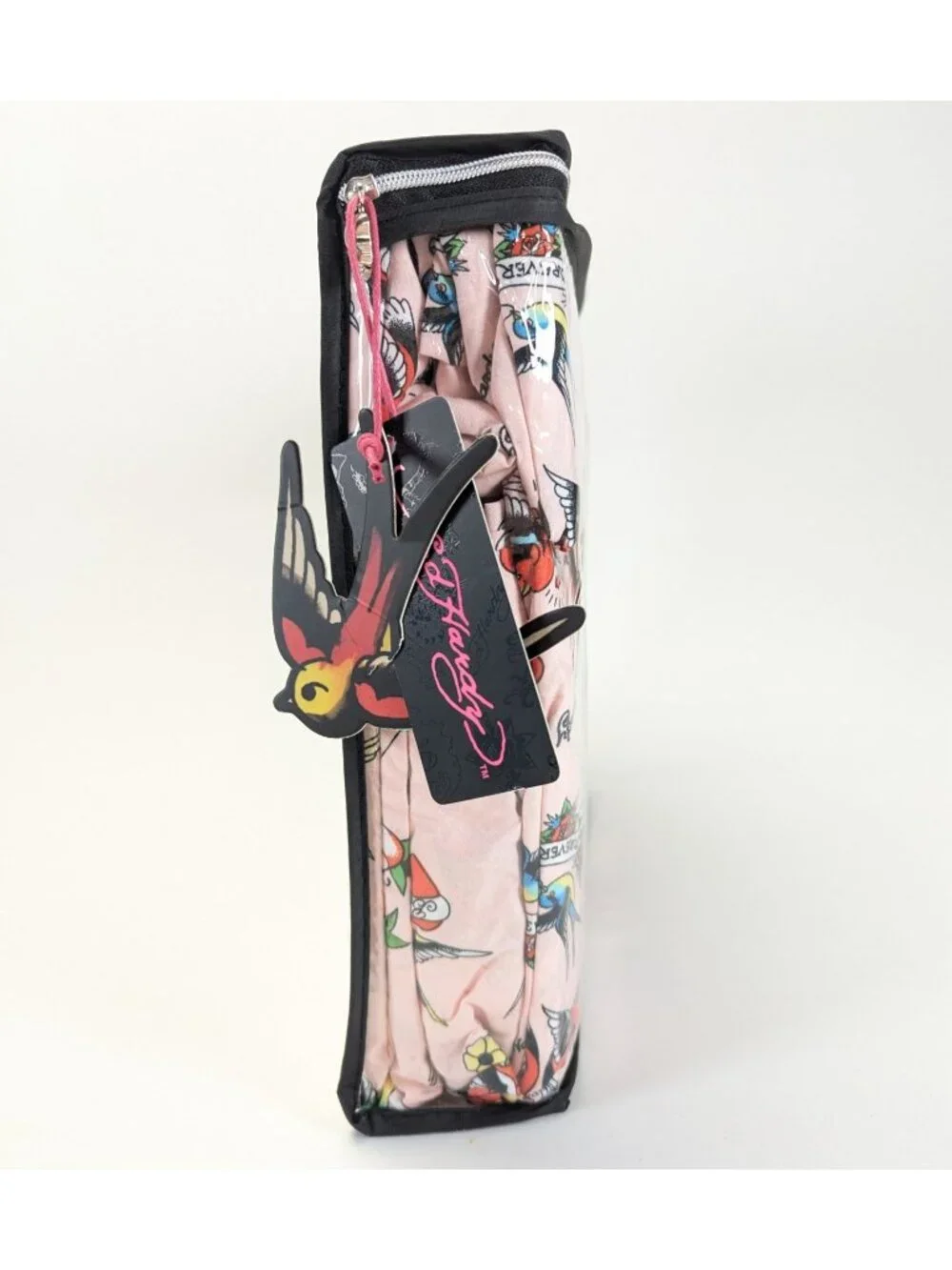 Ed Hardy Full Sheet Set 6-Piece w 4 Pillowcases Pink Bird Rose Tattoo Sheets